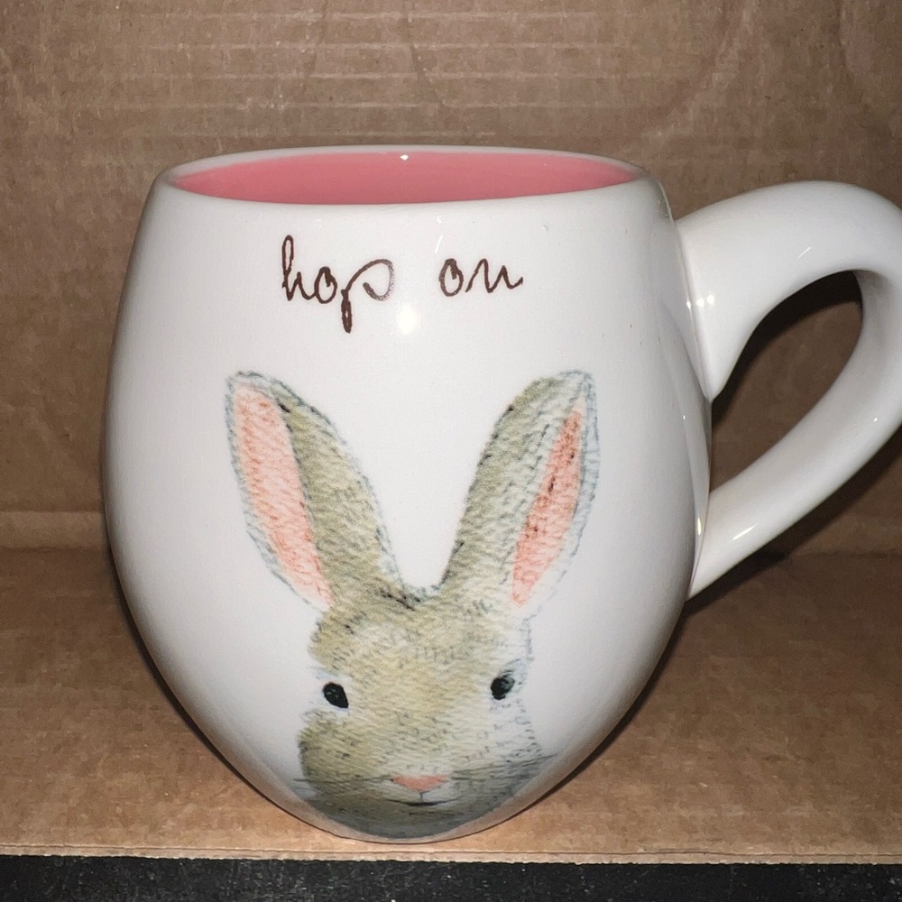 Rae Dunn White and Pink Bunny Mug